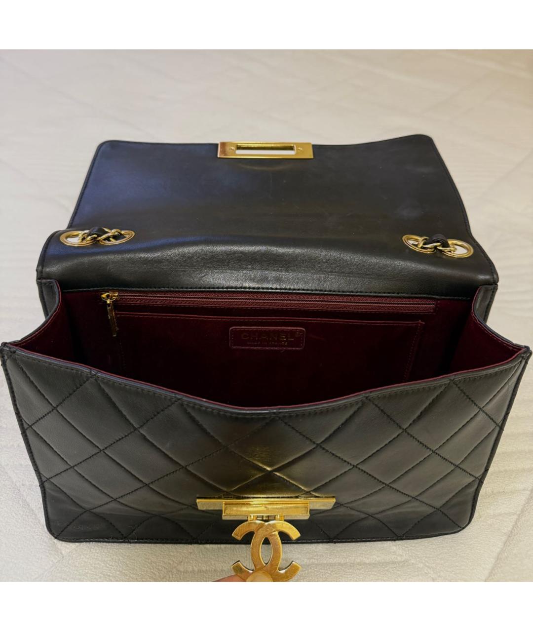 CHANEL Черная кожаная сумка через плечо, фото 4