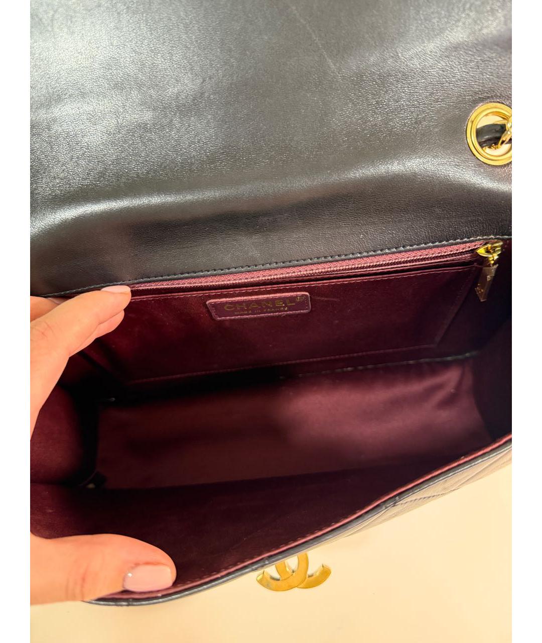 CHANEL Черная кожаная сумка через плечо, фото 5