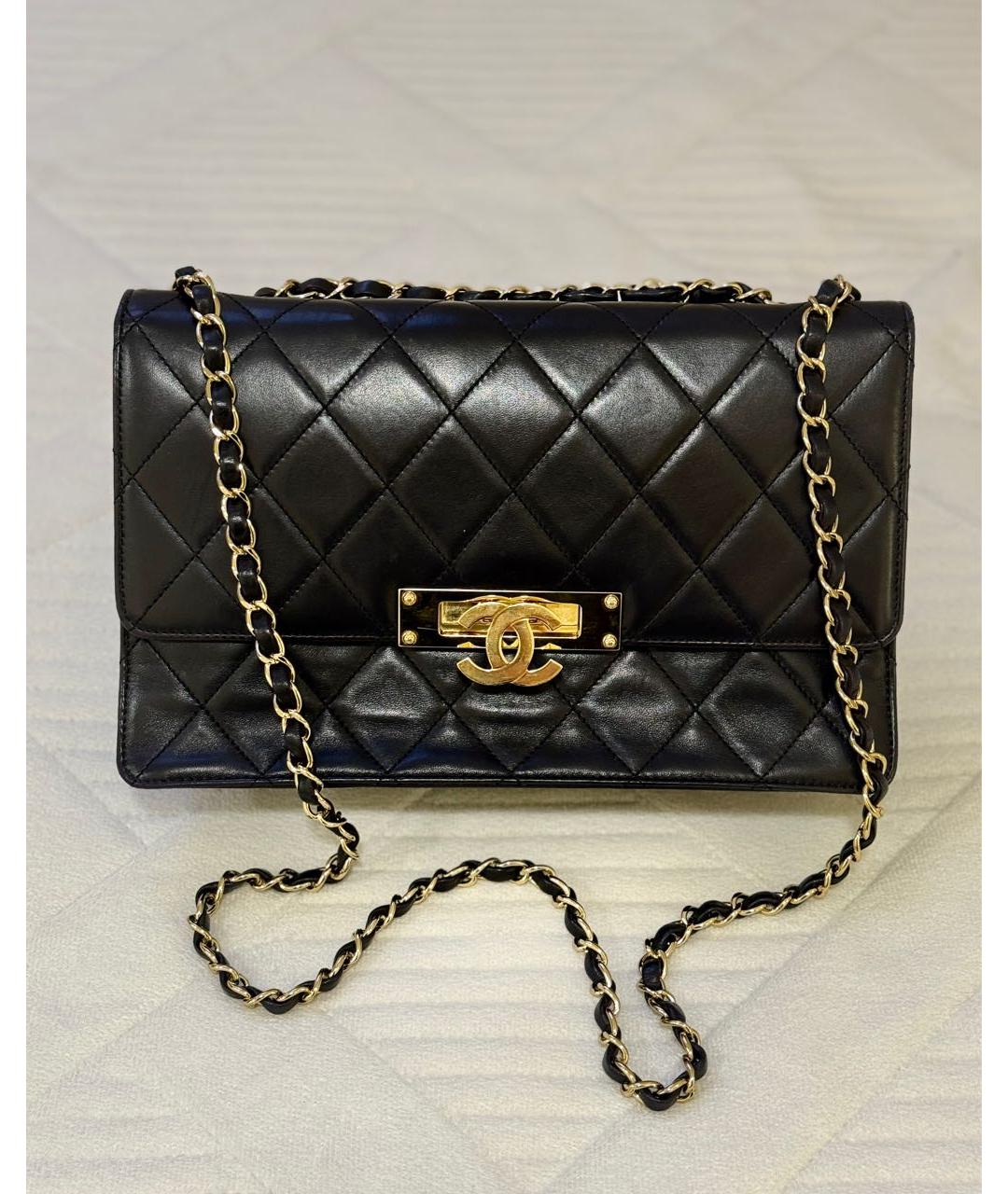 CHANEL Черная кожаная сумка через плечо, фото 5