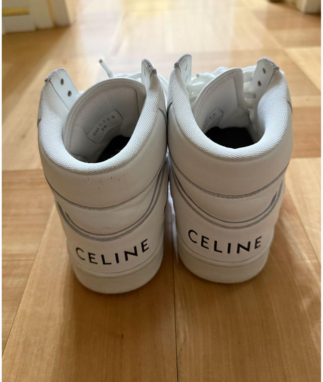 CELINE Белые кожаные кеды, фото 3