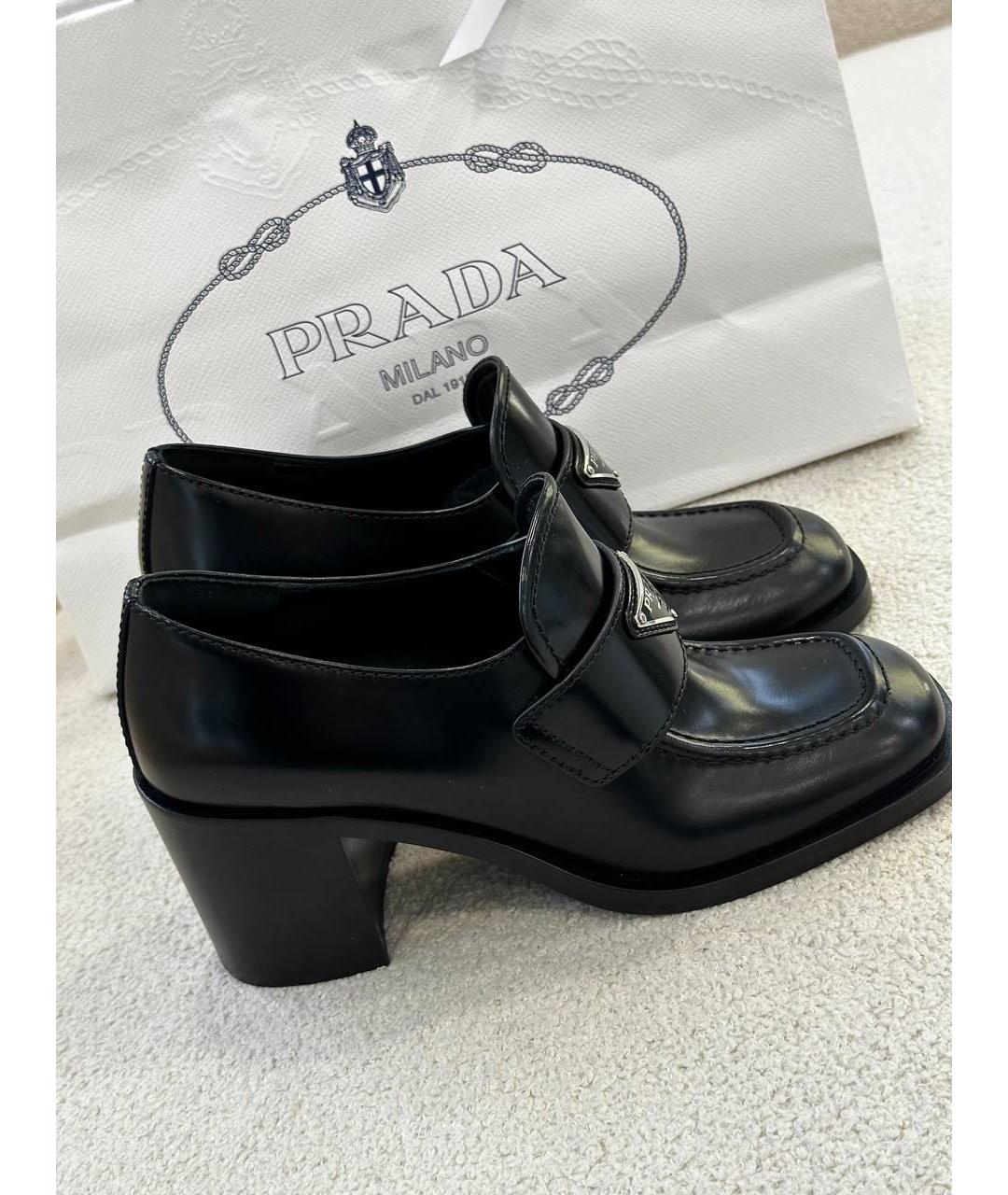 PRADA Черные кожаные лоферы, фото 5