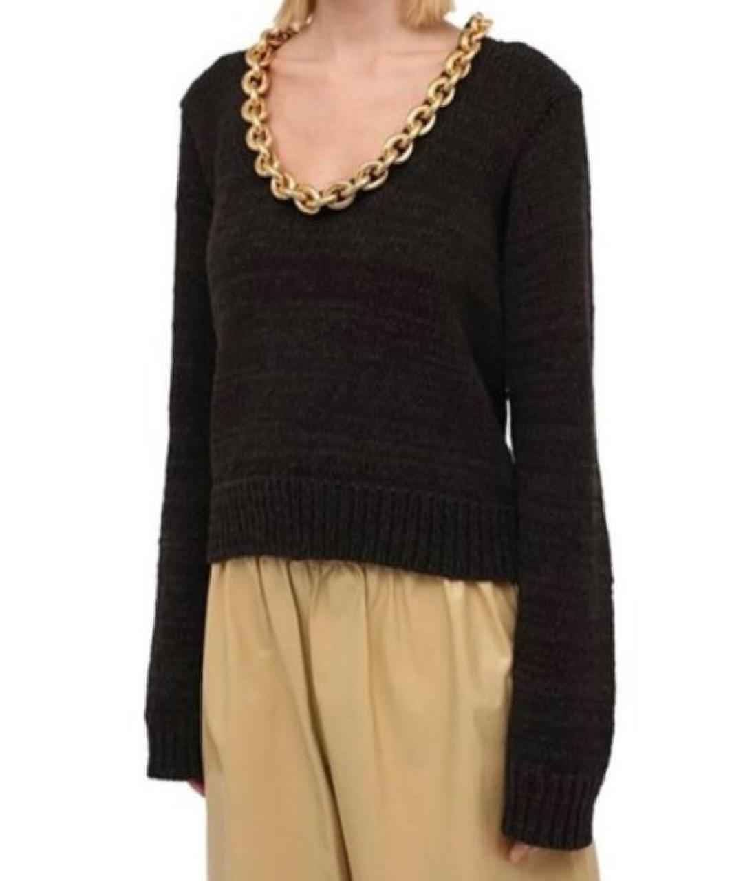 BOTTEGA VENETA Коричневый хлопковый джемпер / свитер, фото 3