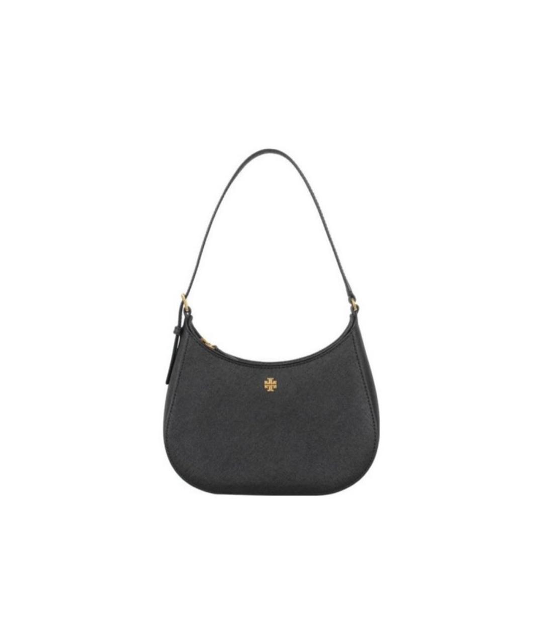 TORY BURCH Черная кожаная сумка с короткими ручками, фото 1