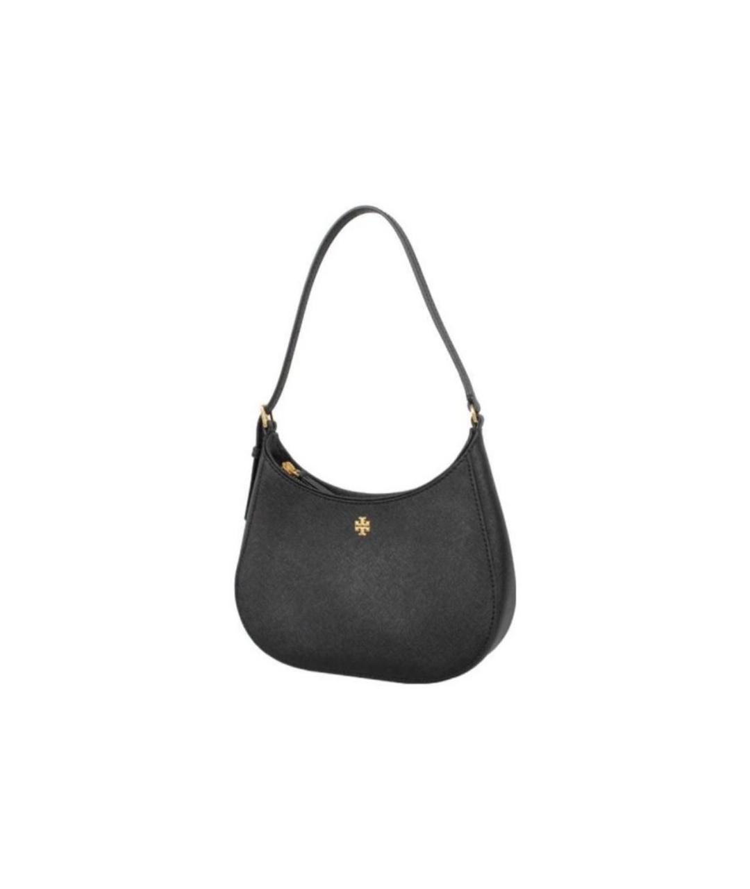 TORY BURCH Черная кожаная сумка с короткими ручками, фото 2