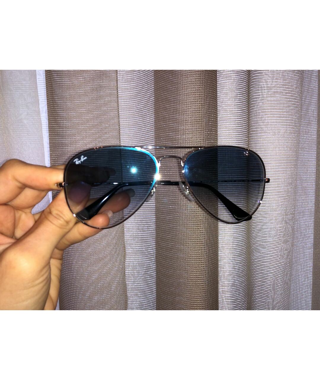 RAY BAN Темно-синие металлические солнцезащитные очки, фото 6