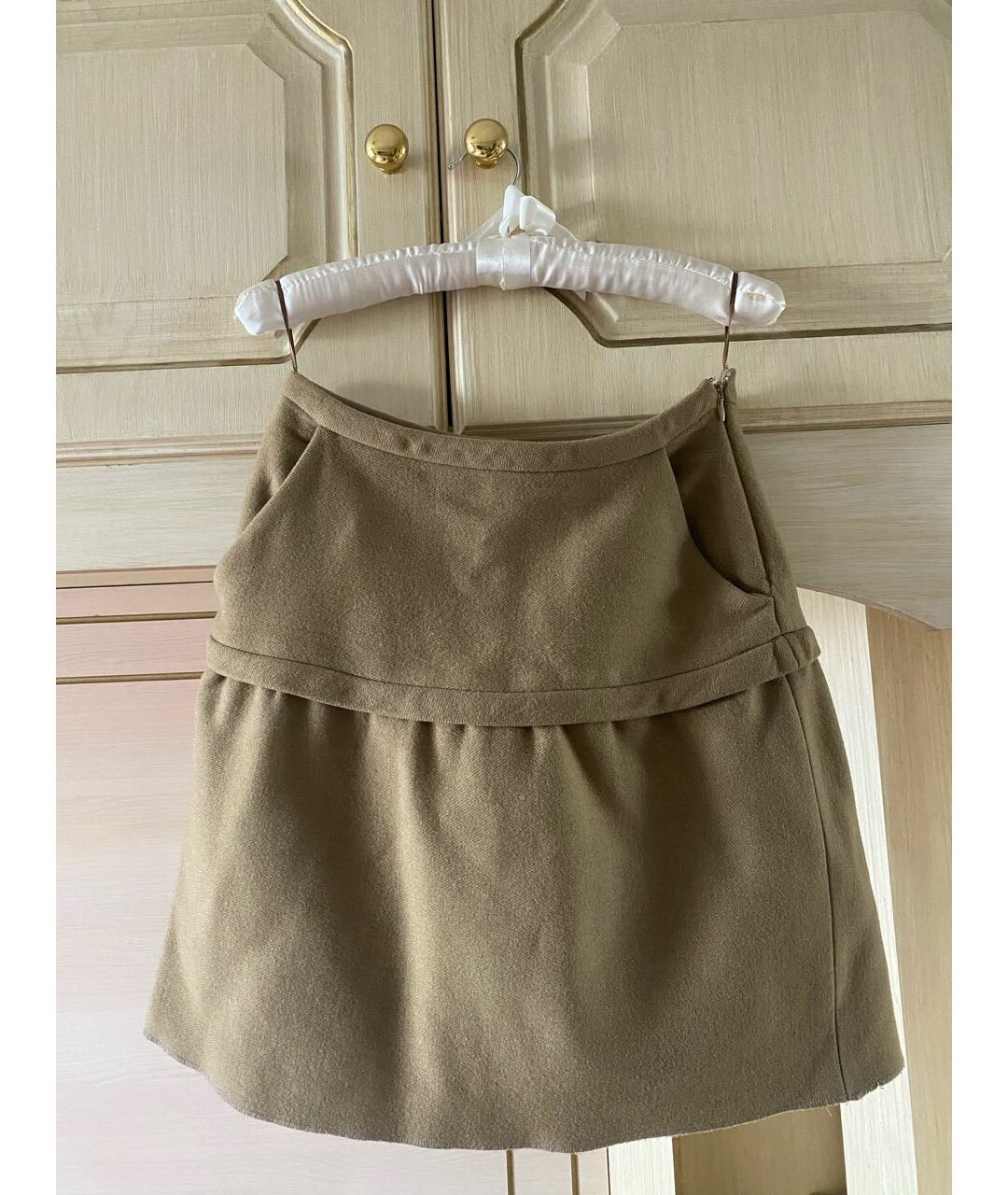 STELLA MCCARTNEY Бежевая шелковая юбка мини, фото 4
