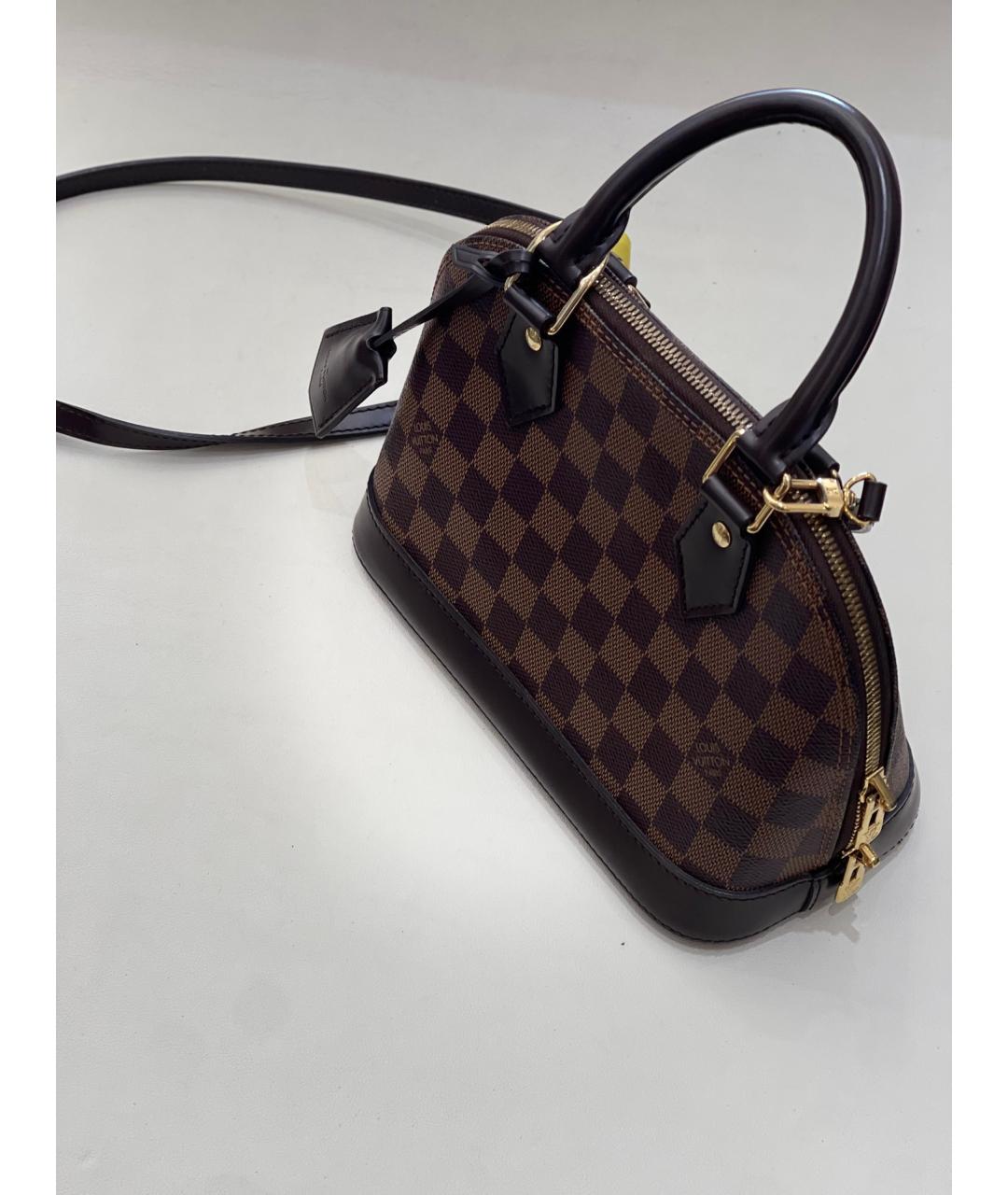 LOUIS VUITTON Коричневая кожаная сумка через плечо, фото 3