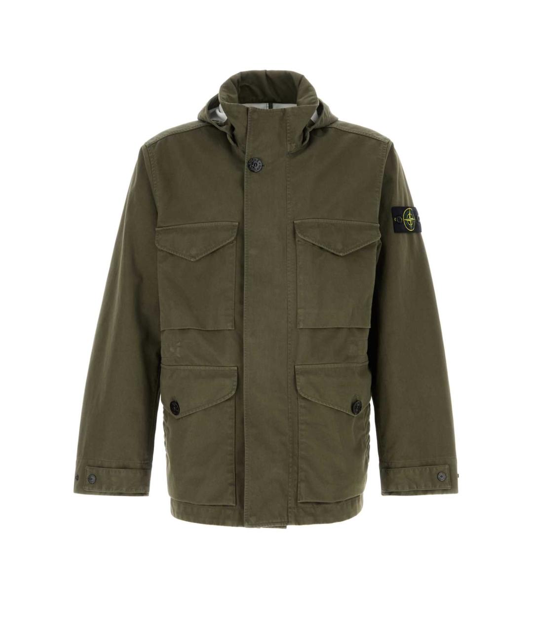 STONE ISLAND Хаки хлопковая куртка, фото 1
