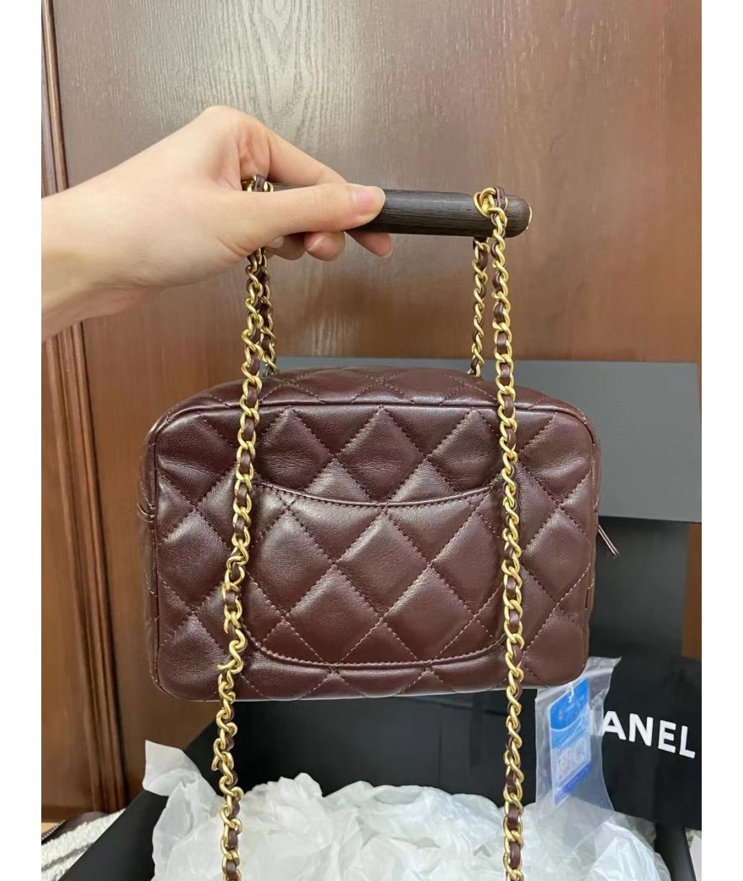 CHANEL Коричневая кожаная сумка через плечо, фото 2