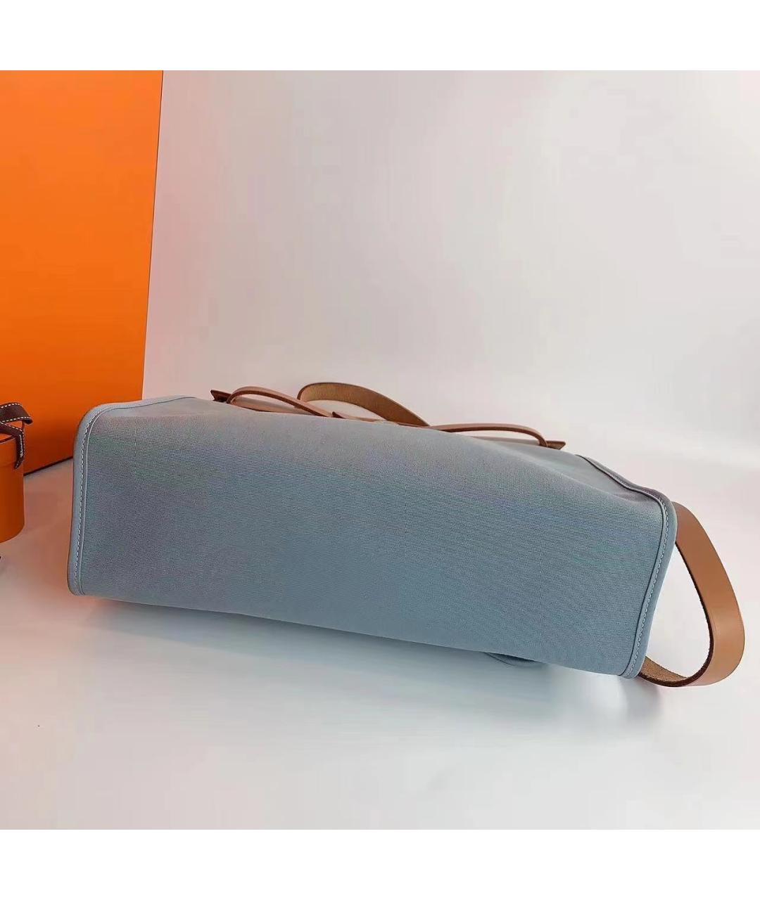 HERMES Голубая сумка с короткими ручками, фото 4