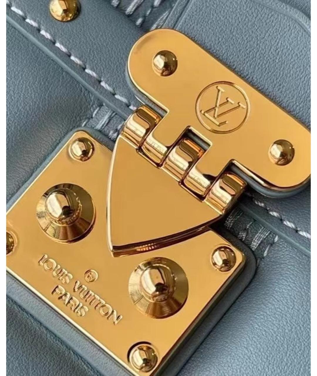 LOUIS VUITTON Голубая кожаная сумка через плечо, фото 6