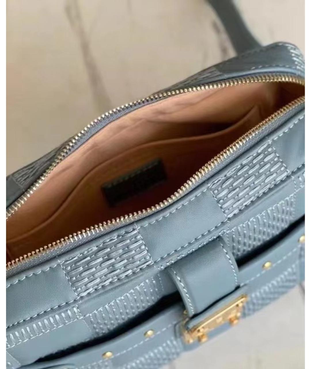 LOUIS VUITTON Голубая кожаная сумка через плечо, фото 5