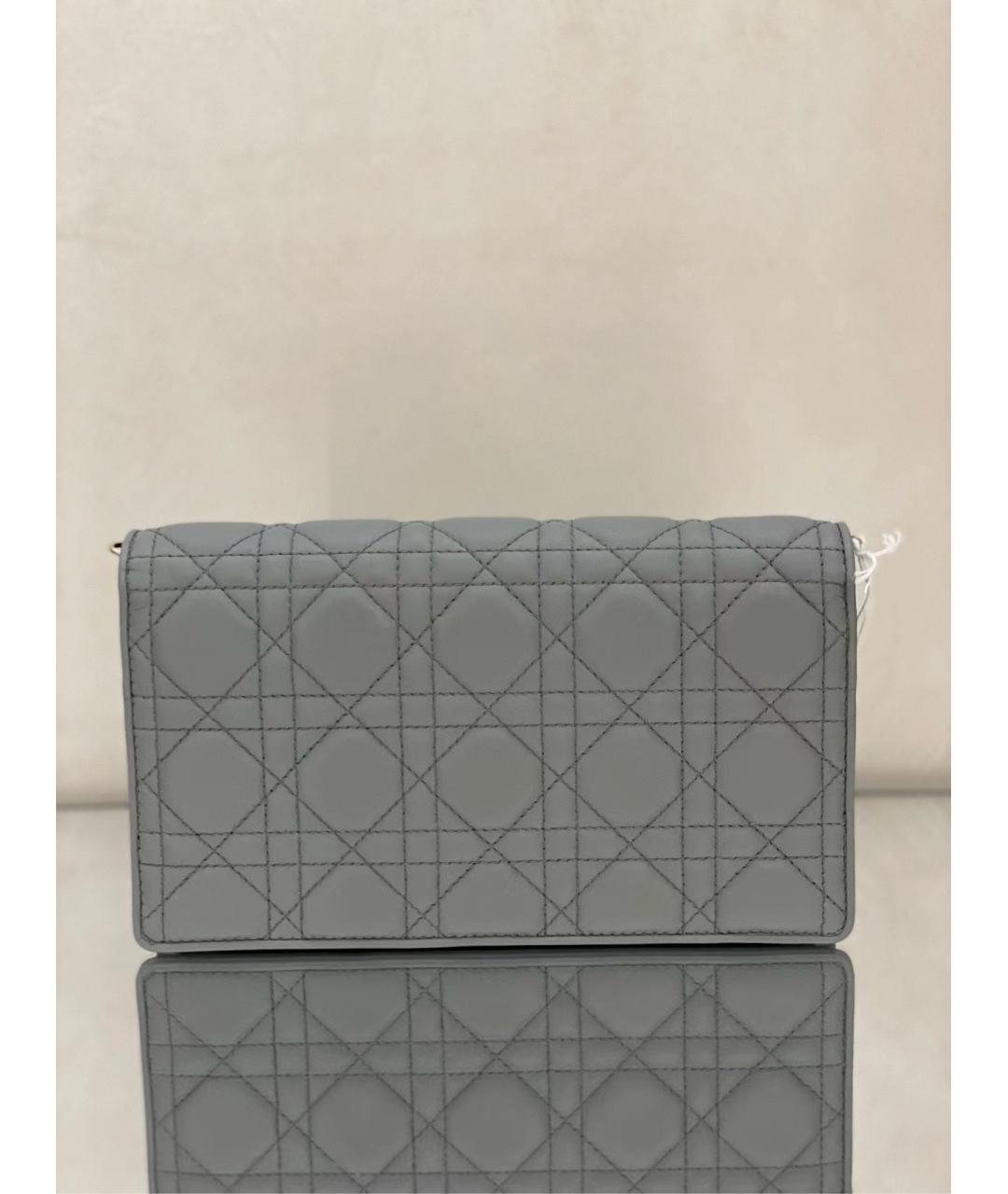 CHRISTIAN DIOR Голубая кожаная сумка через плечо, фото 2