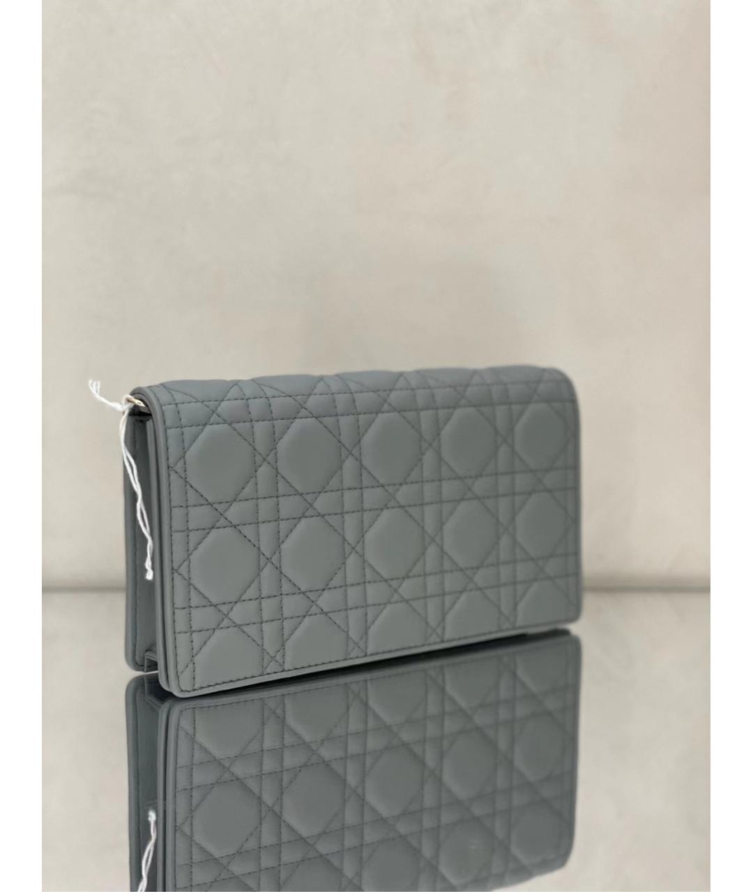 CHRISTIAN DIOR Голубая кожаная сумка через плечо, фото 3