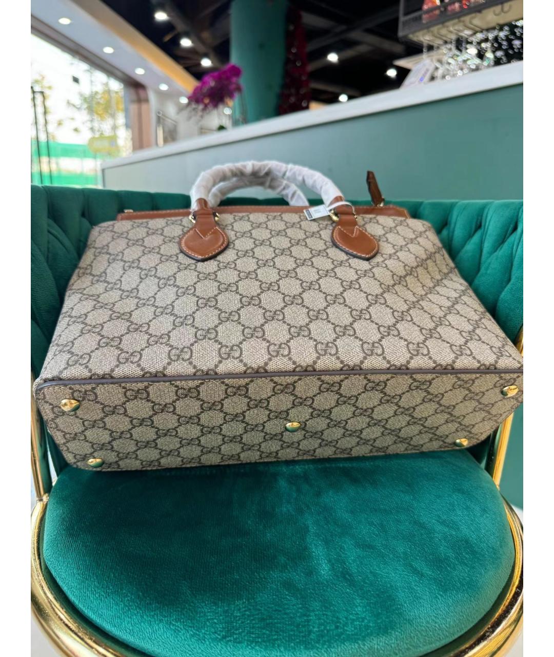 GUCCI Серая сумка с короткими ручками, фото 5