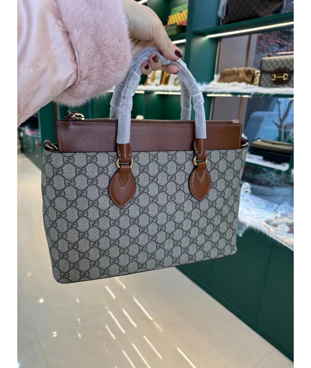 GUCCI Серая сумка с короткими ручками, фото 2