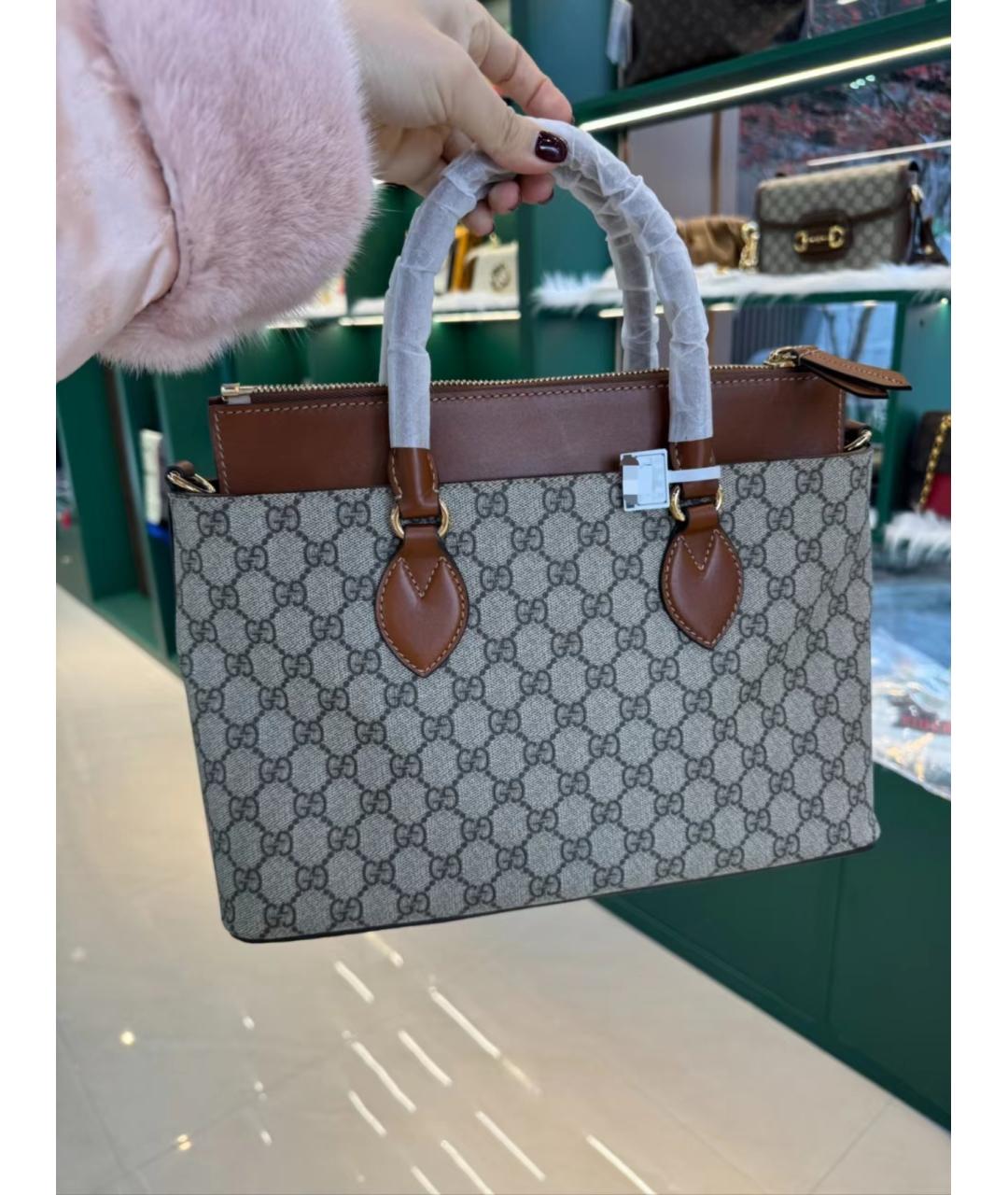 GUCCI Серая сумка с короткими ручками, фото 6