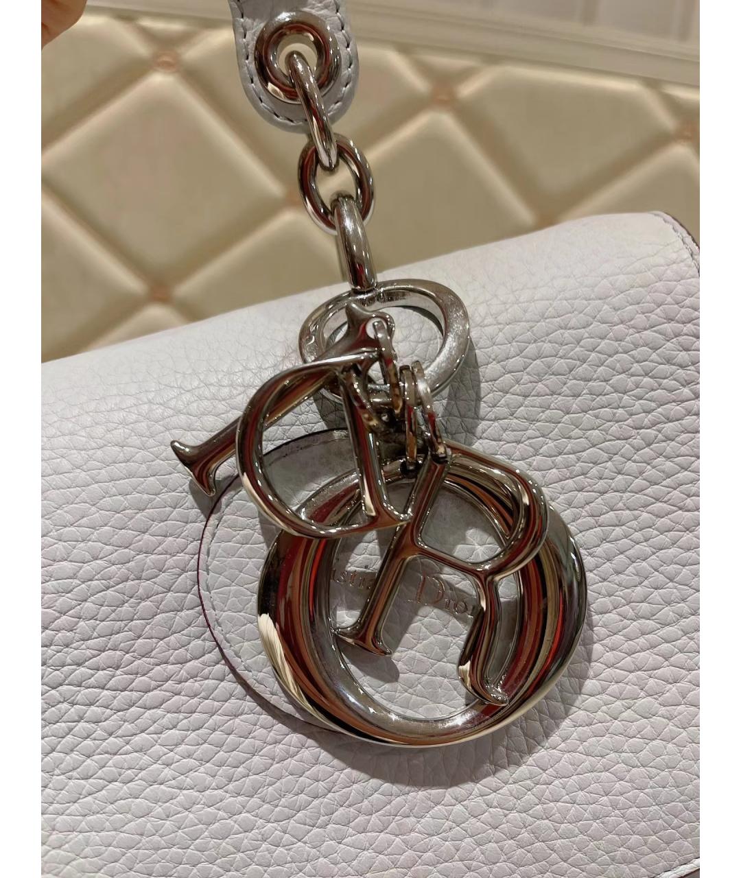 CHRISTIAN DIOR Белая кожаная сумка через плечо, фото 8