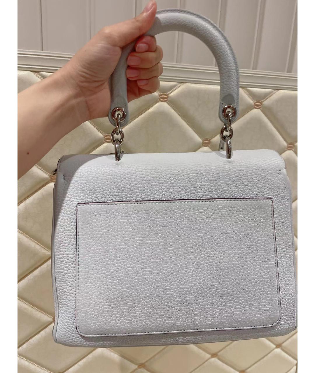 CHRISTIAN DIOR Белая кожаная сумка через плечо, фото 2