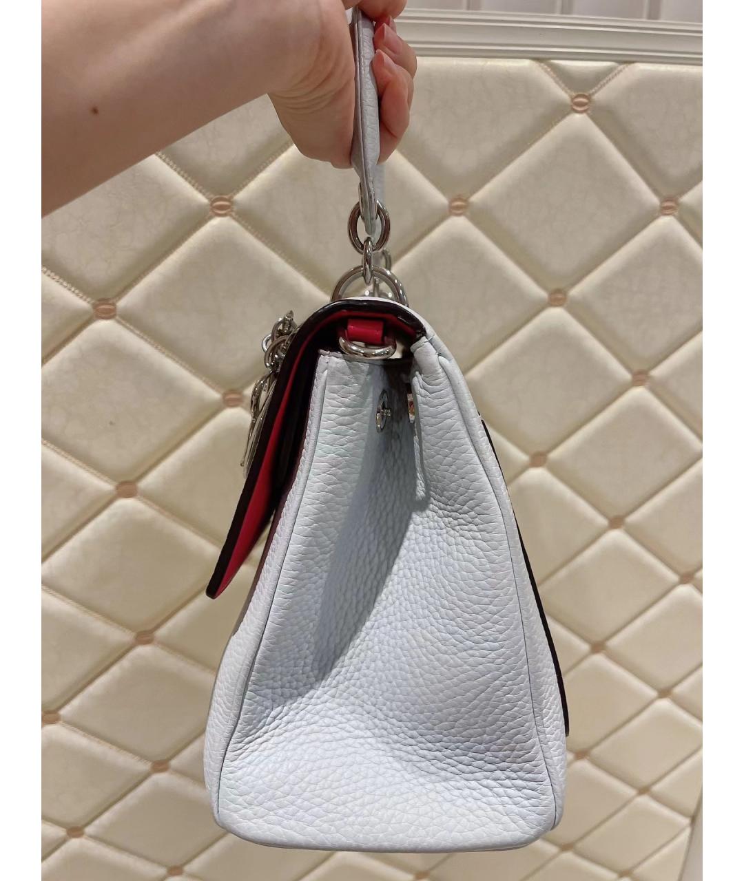 CHRISTIAN DIOR Белая кожаная сумка через плечо, фото 5