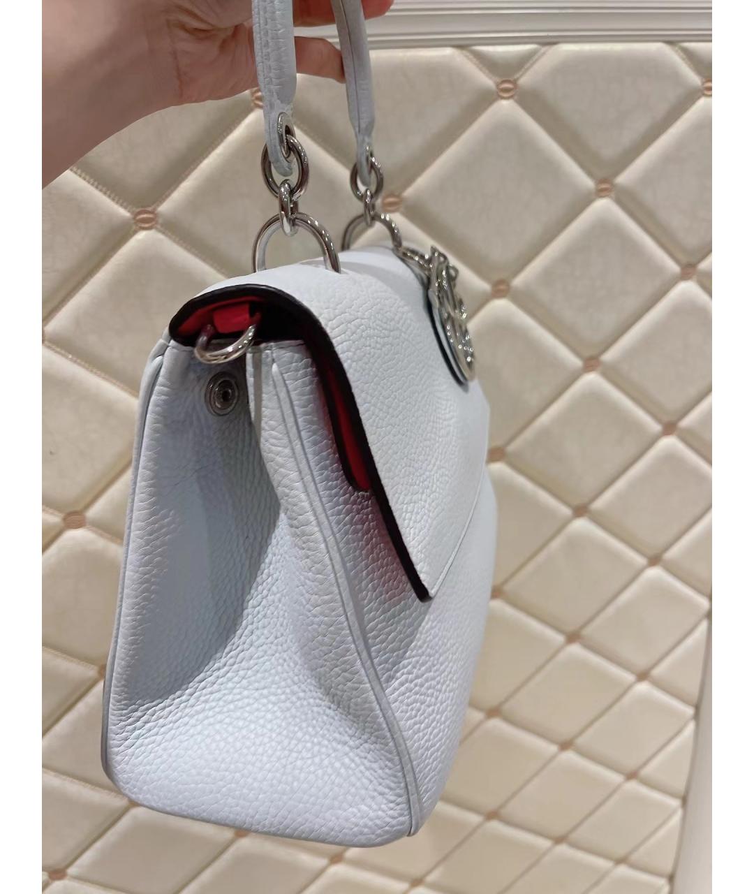 CHRISTIAN DIOR Белая кожаная сумка через плечо, фото 4