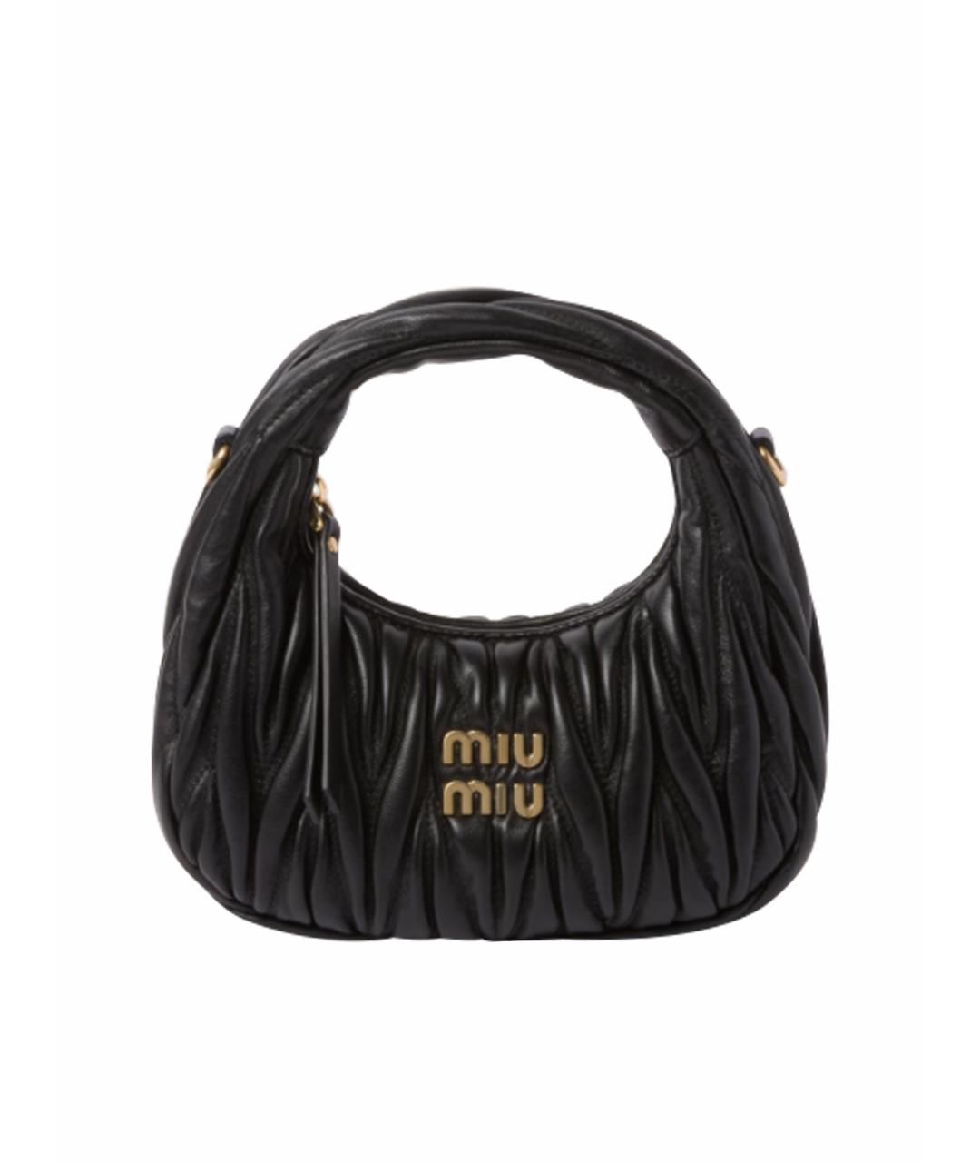 MIU MIU Черная кожаная сумка через плечо, фото 1