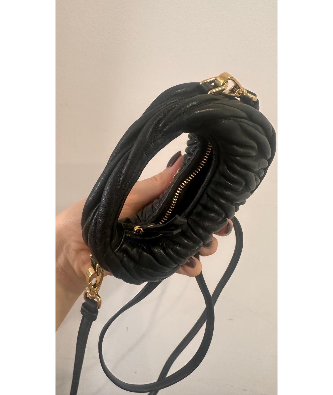 MIU MIU Черная кожаная сумка через плечо, фото 3