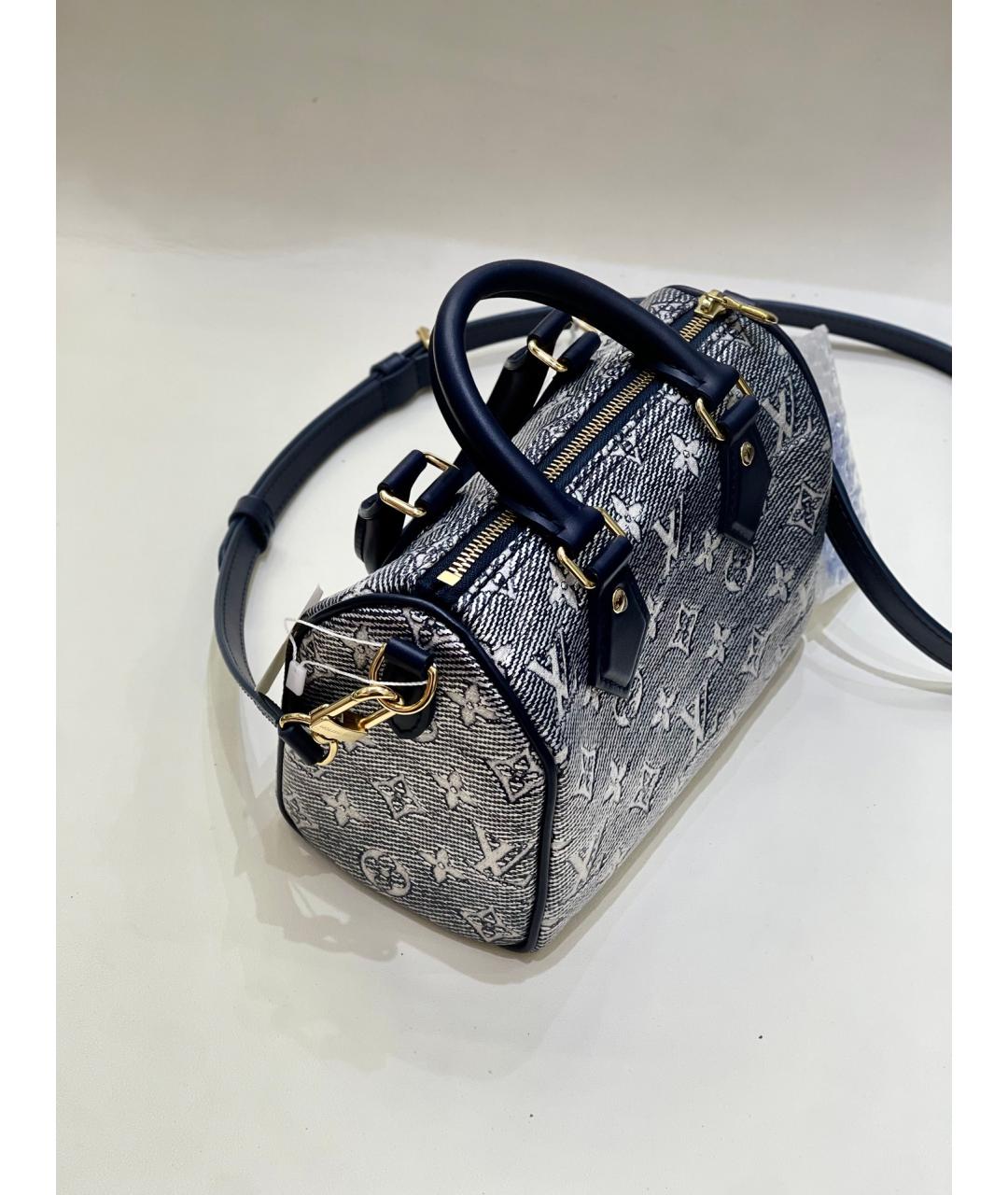 LOUIS VUITTON Голубая деним сумка с короткими ручками, фото 6