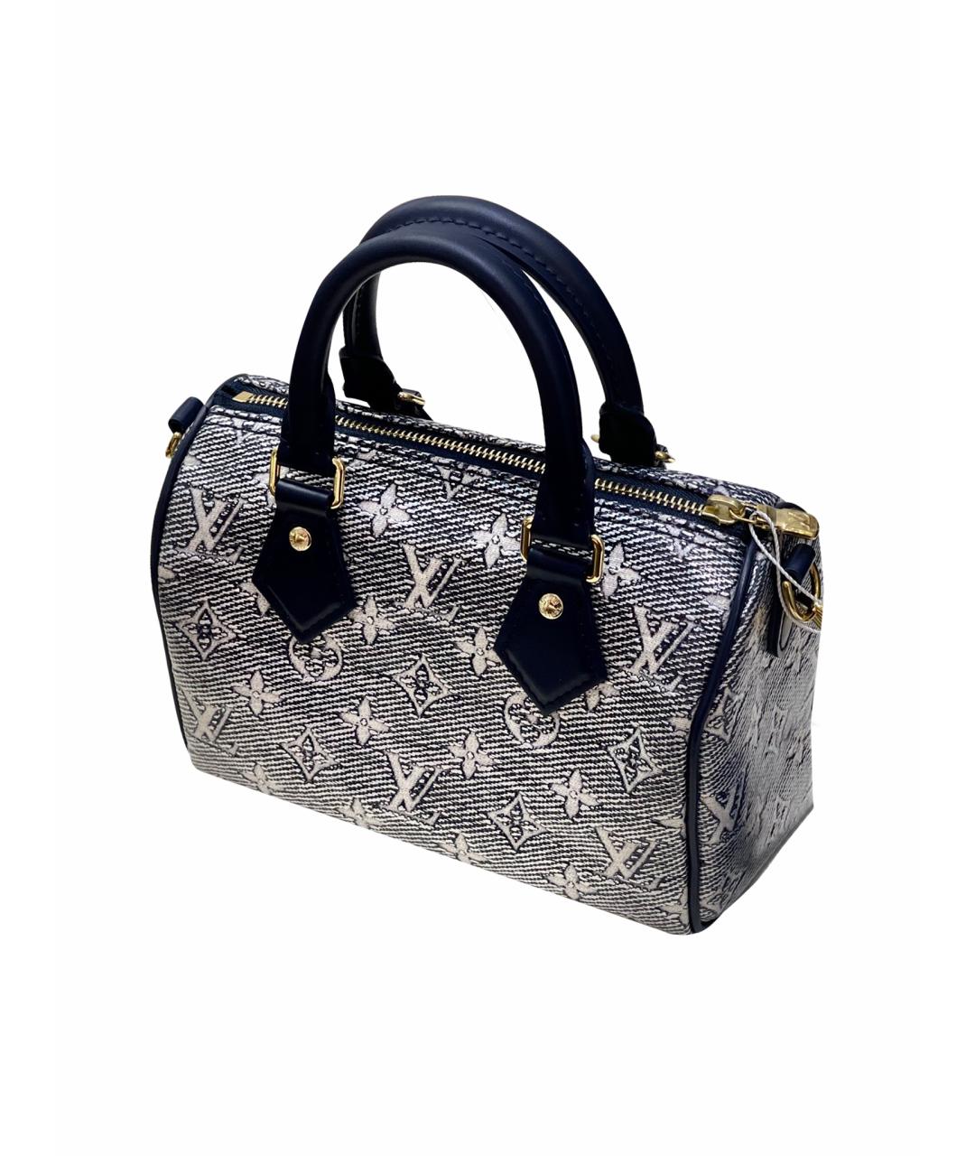 LOUIS VUITTON Голубая деним сумка с короткими ручками, фото 1