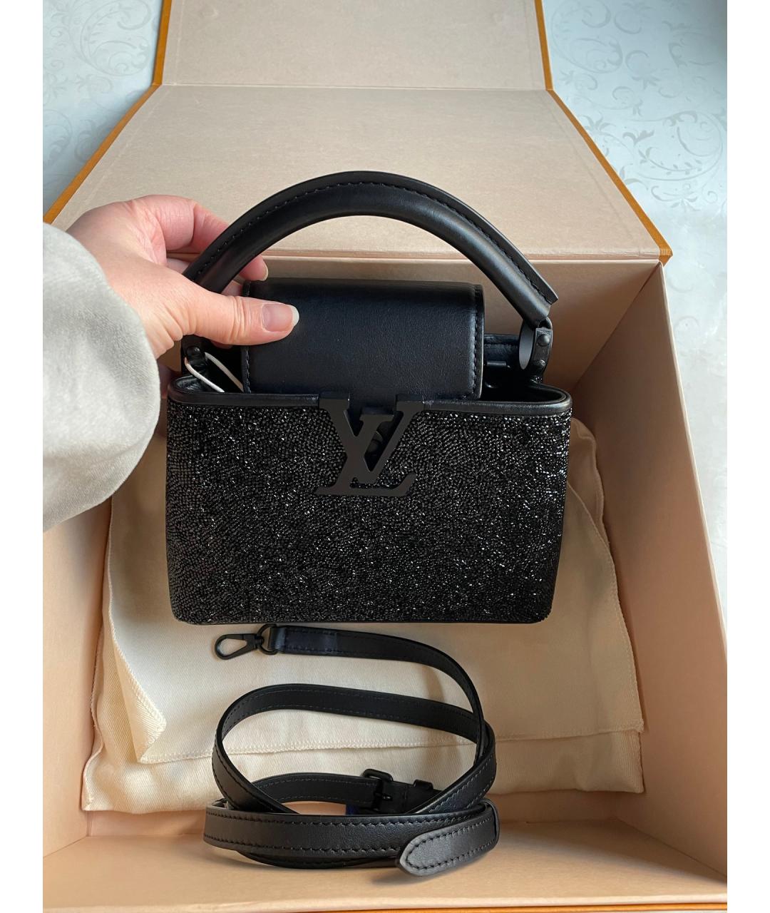 LOUIS VUITTON Черная сумка с короткими ручками, фото 7
