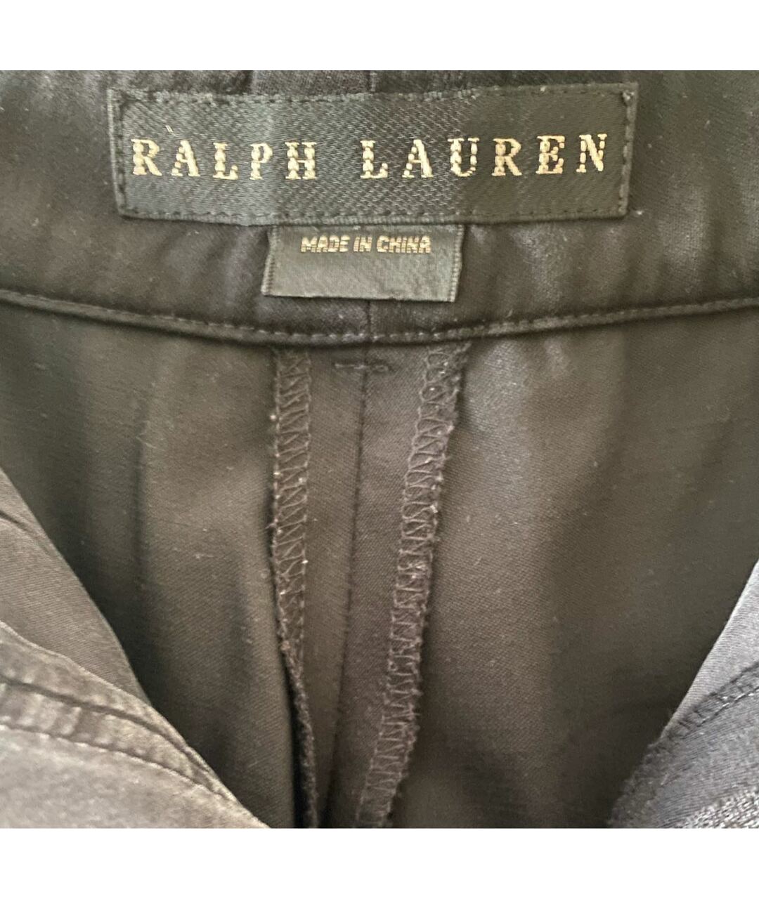 RALPH LAUREN Черные шелковые прямые брюки, фото 3