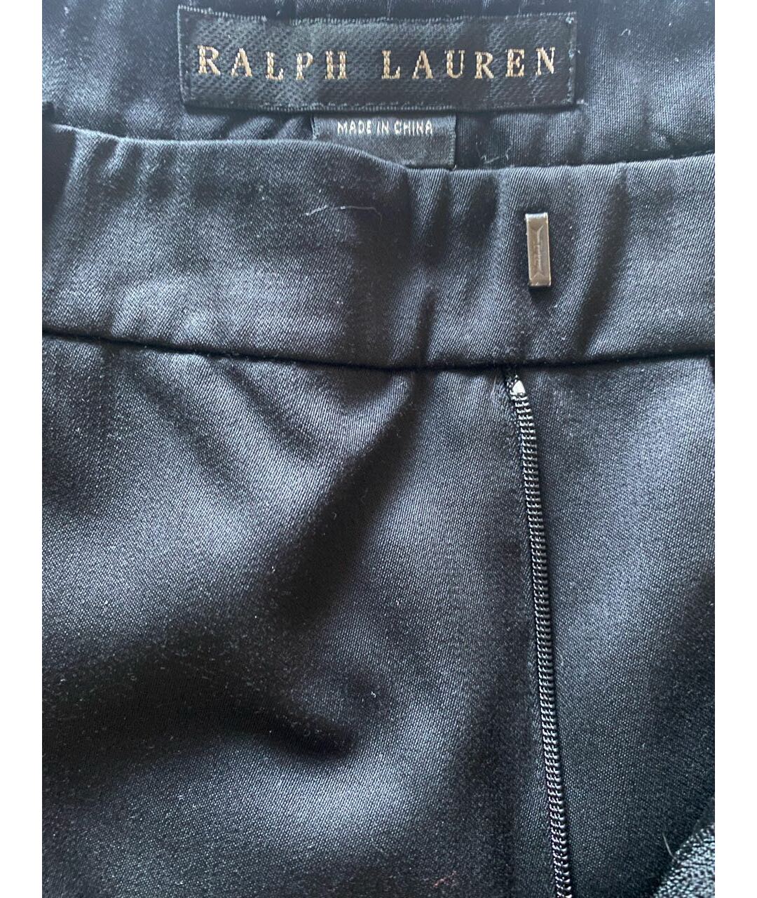 RALPH LAUREN Черные шелковые прямые брюки, фото 2