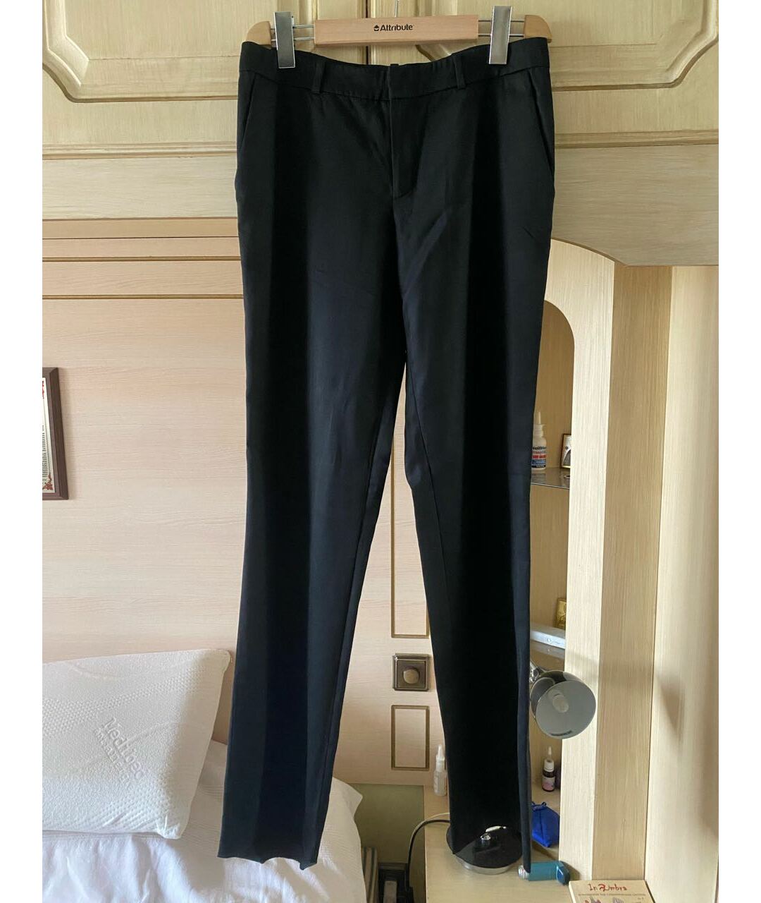 RALPH LAUREN Черные шелковые прямые брюки, фото 5
