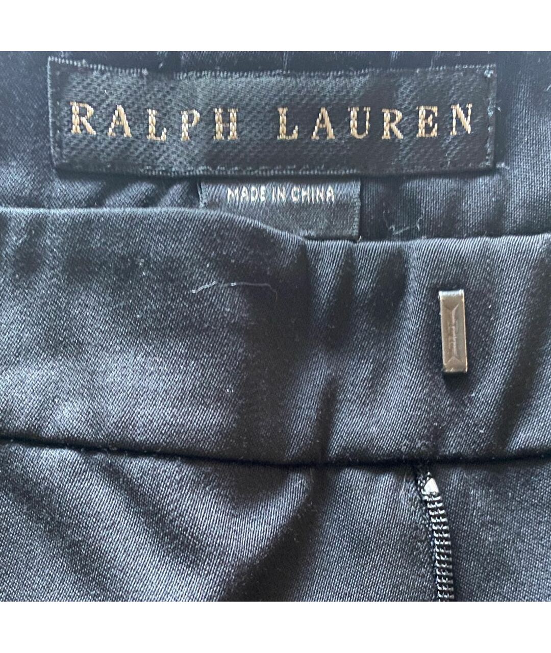 RALPH LAUREN Черные шелковые прямые брюки, фото 4