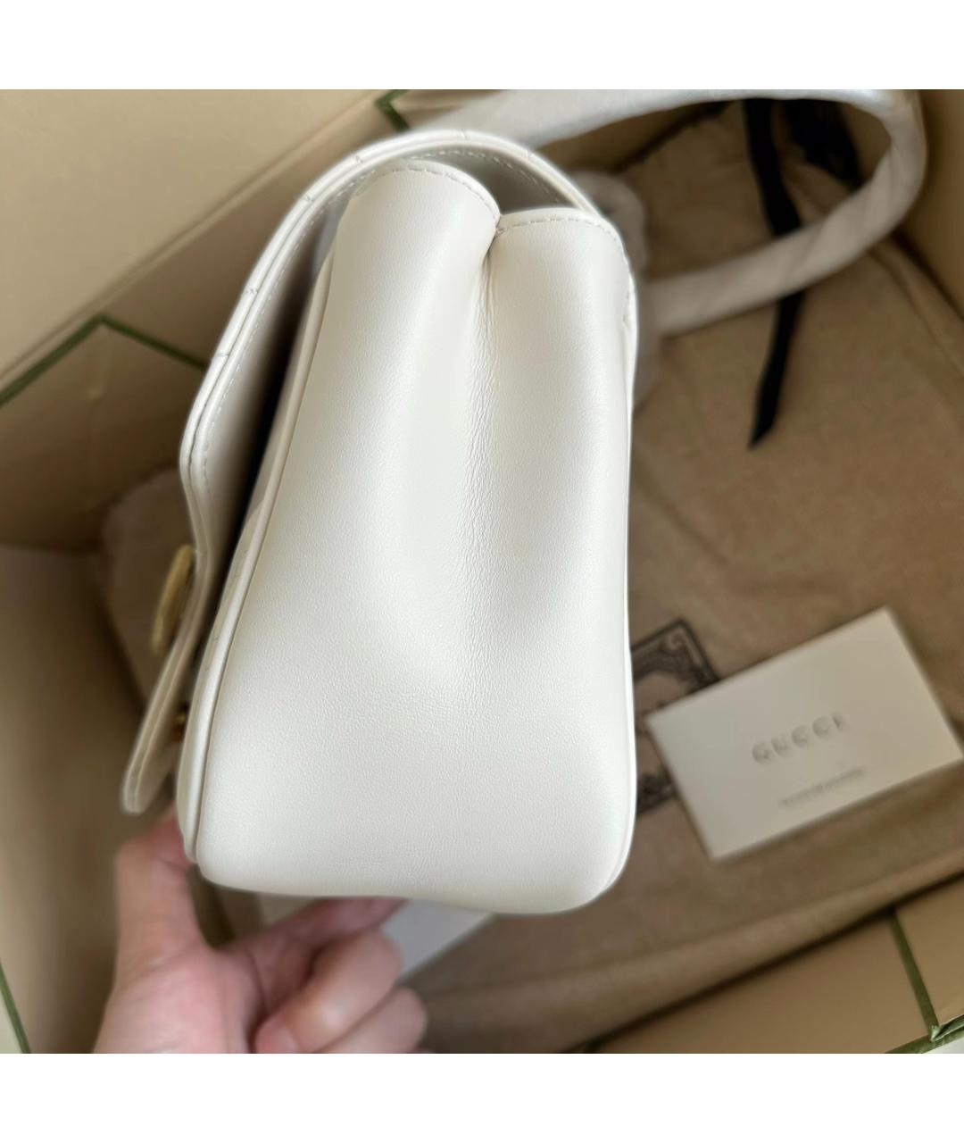GUCCI Белая кожаная сумка через плечо, фото 4