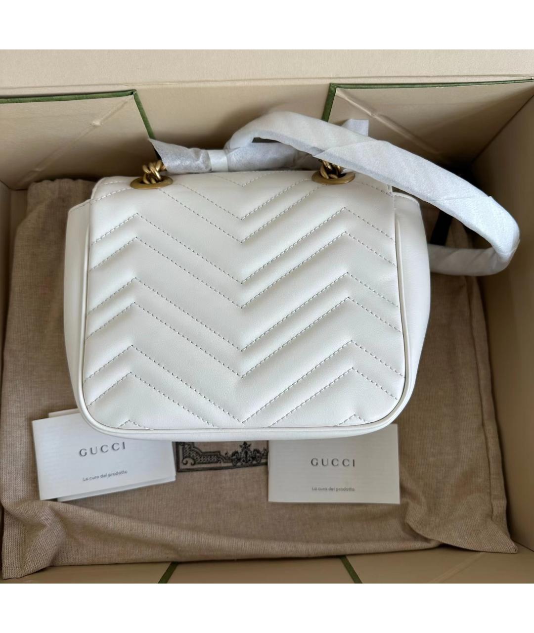 GUCCI Белая кожаная сумка через плечо, фото 2