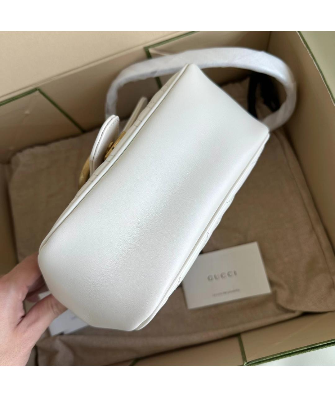 GUCCI Белая кожаная сумка через плечо, фото 5