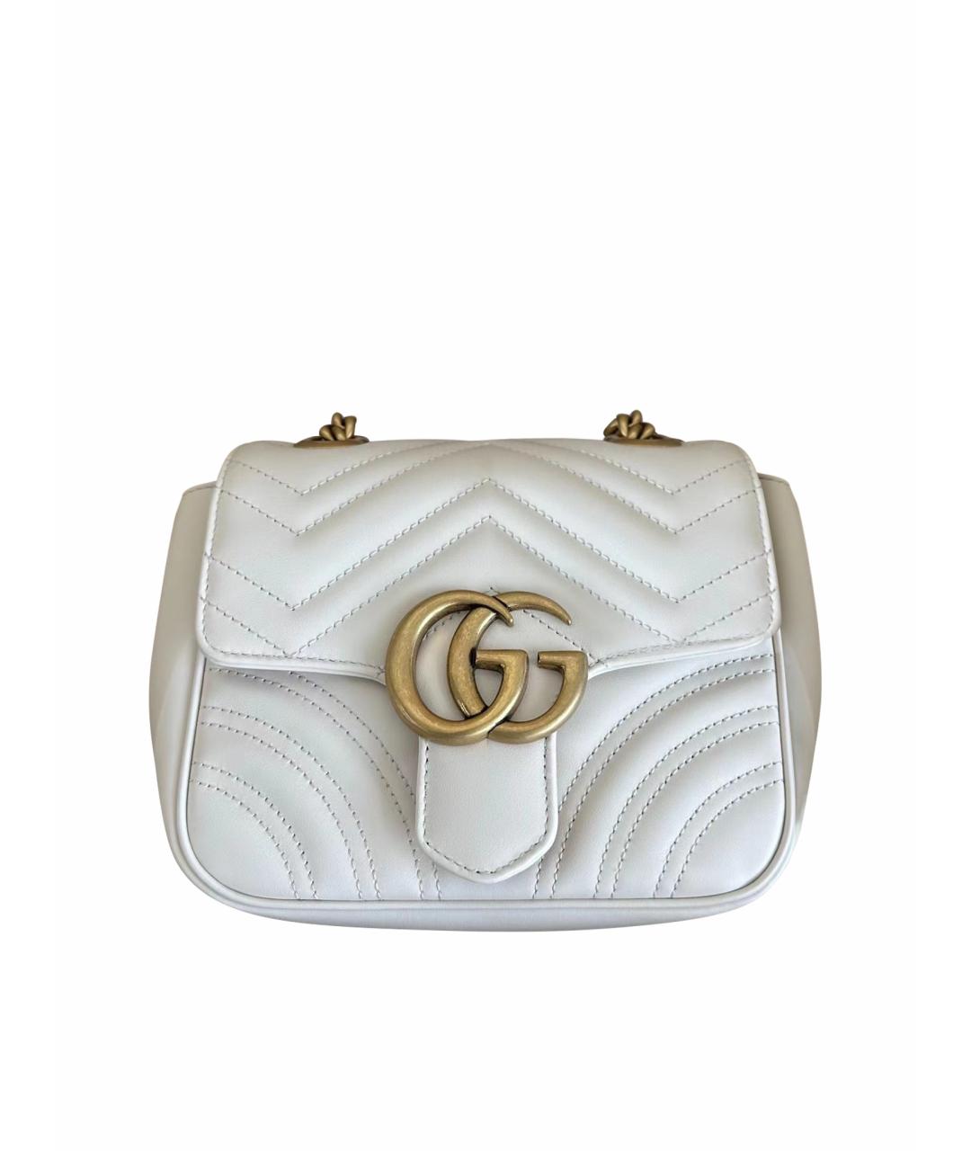 GUCCI Белая кожаная сумка через плечо, фото 1