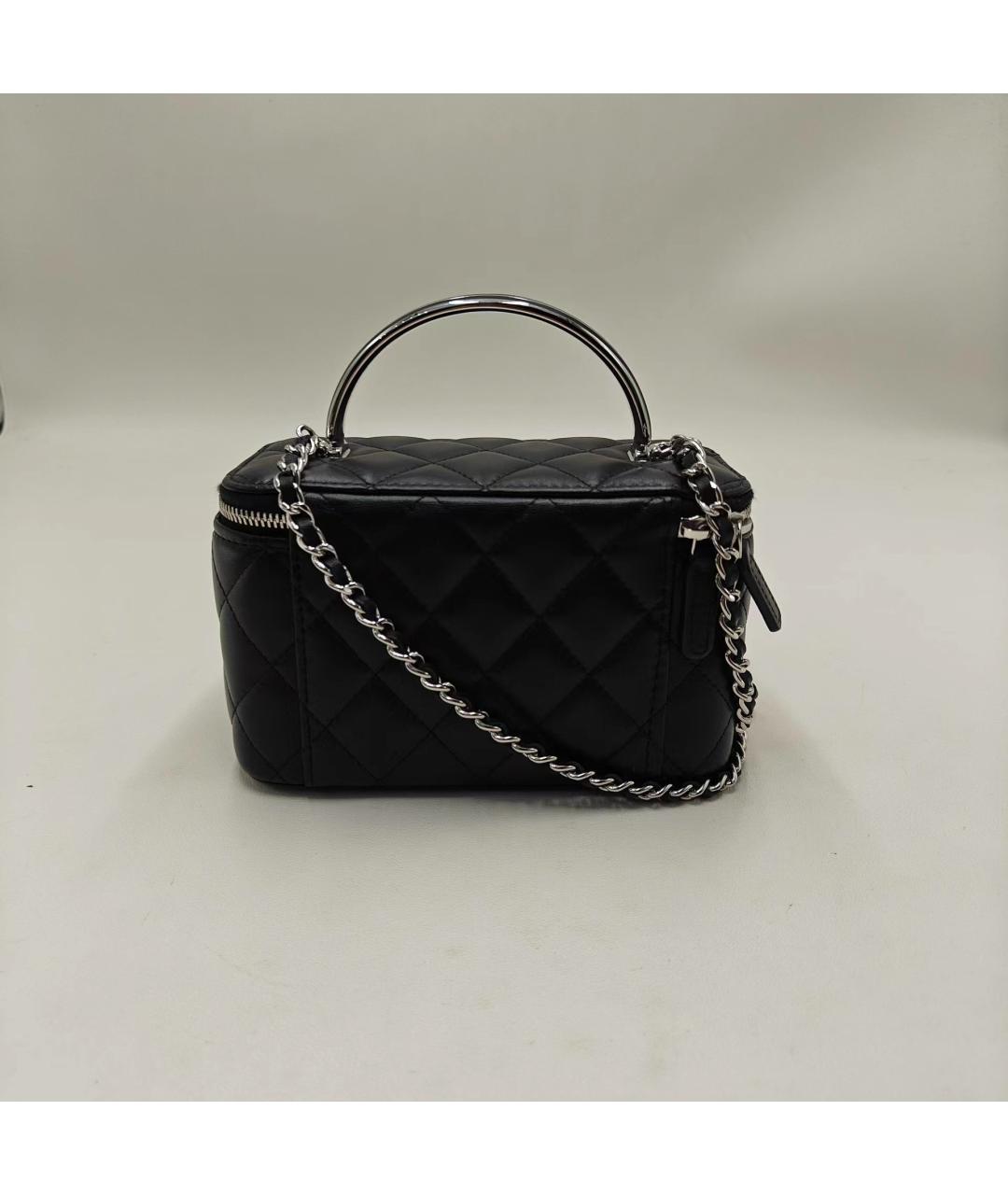 CHANEL Черная кожаная сумка с короткими ручками, фото 2