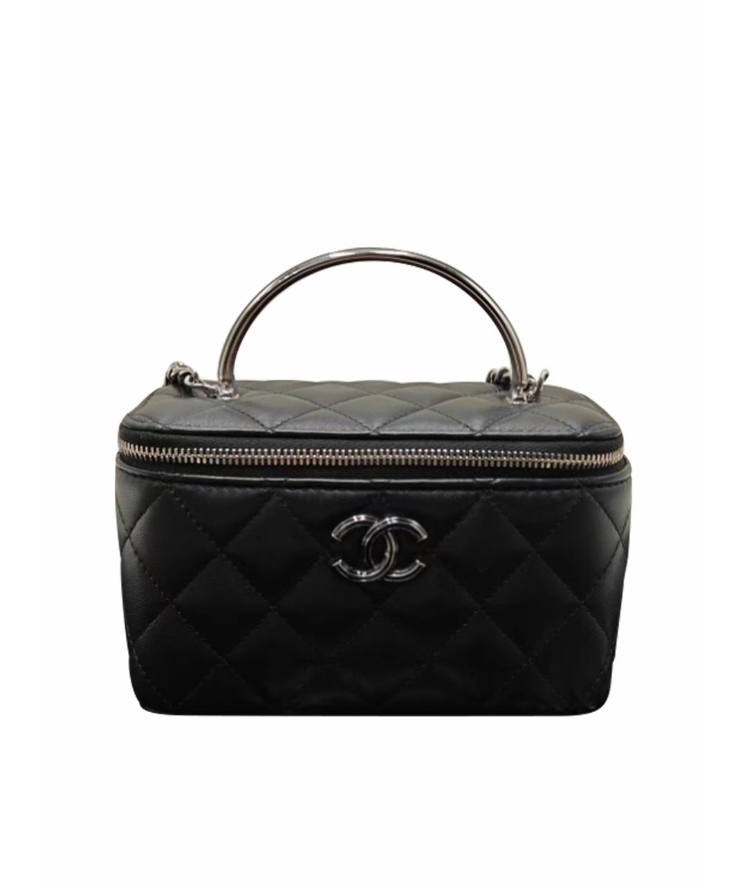 CHANEL Черная кожаная сумка с короткими ручками, фото 1