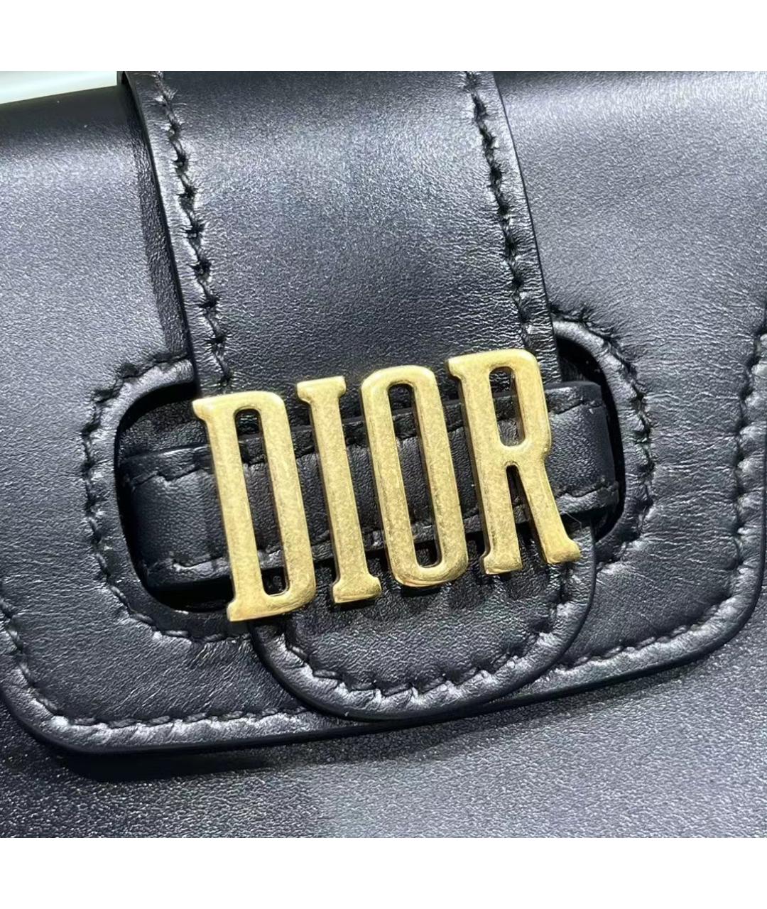 CHRISTIAN DIOR Черная кожаная сумка через плечо, фото 9