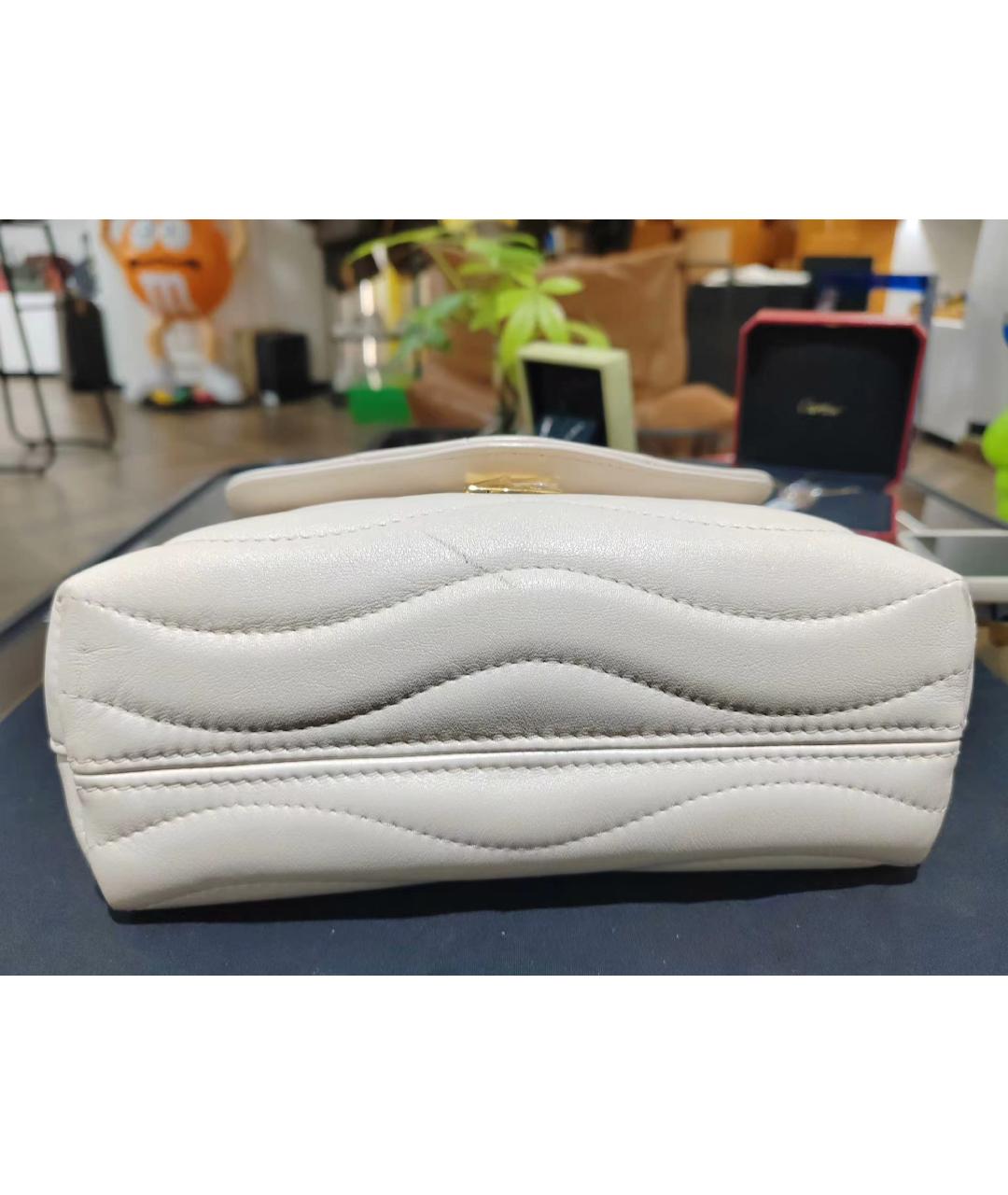 LOUIS VUITTON Белая кожаная сумка с короткими ручками, фото 8