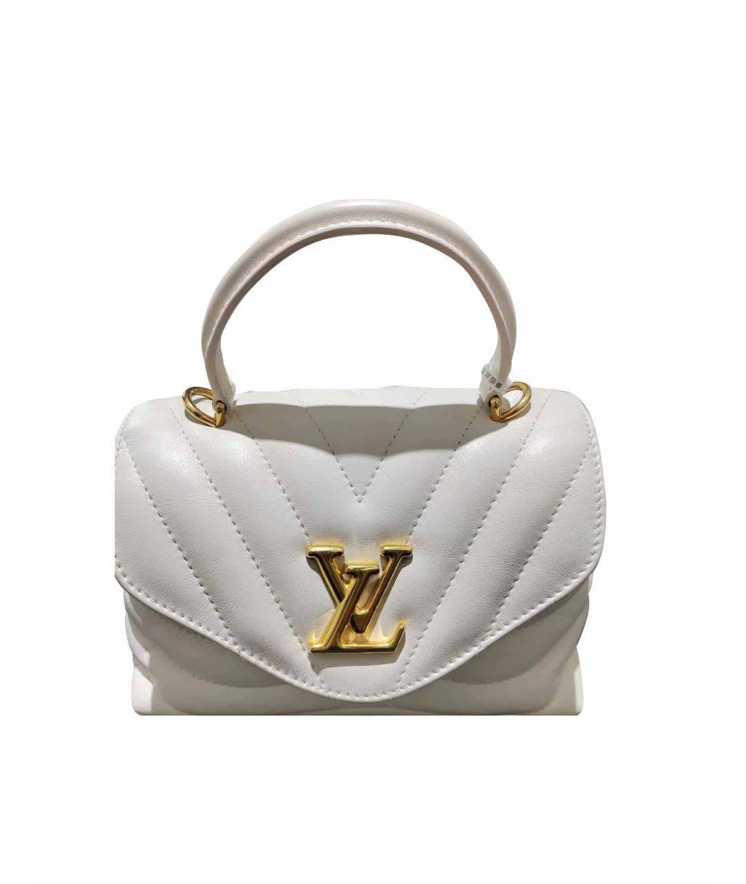 LOUIS VUITTON Белая кожаная сумка с короткими ручками, фото 1
