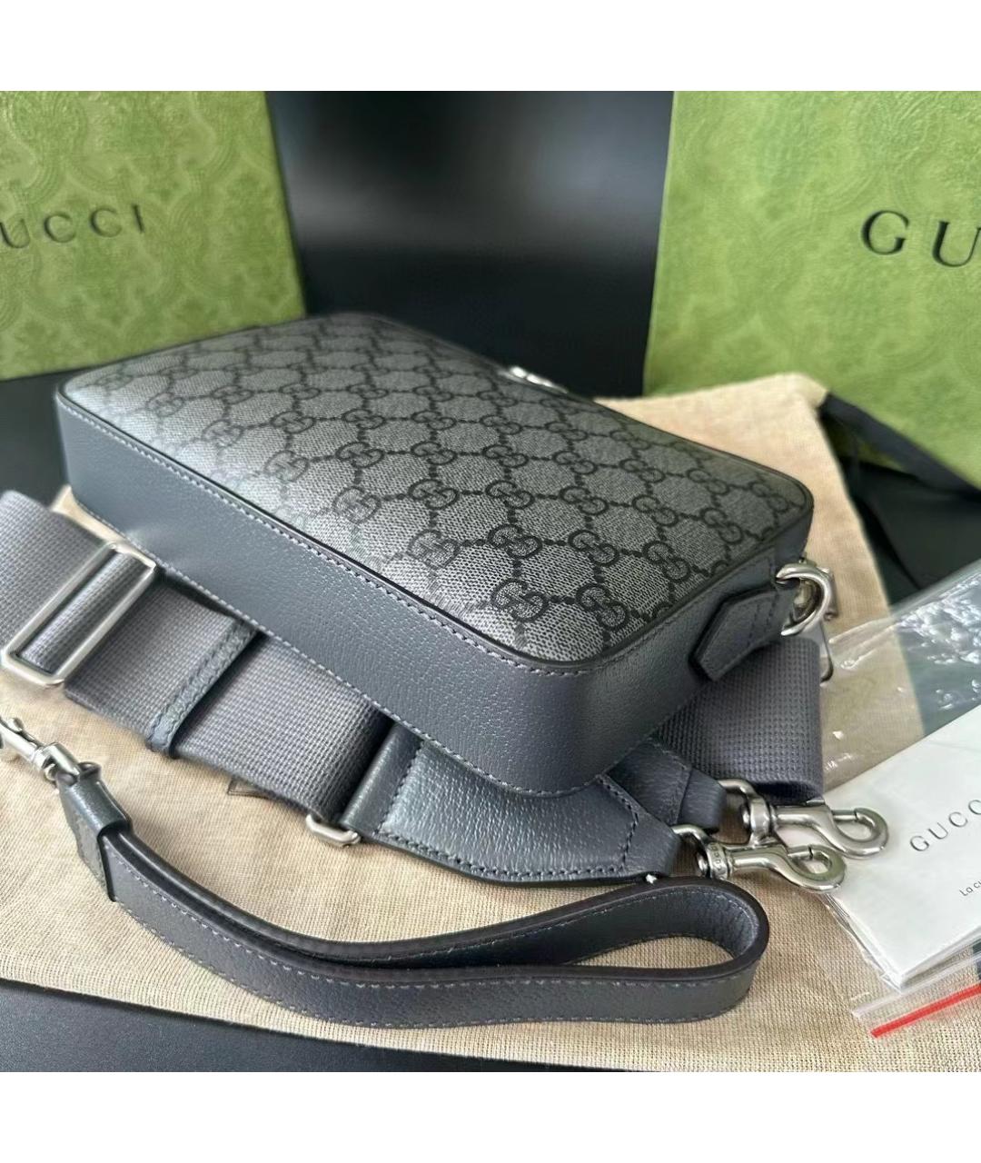 GUCCI Серая сумка через плечо, фото 3