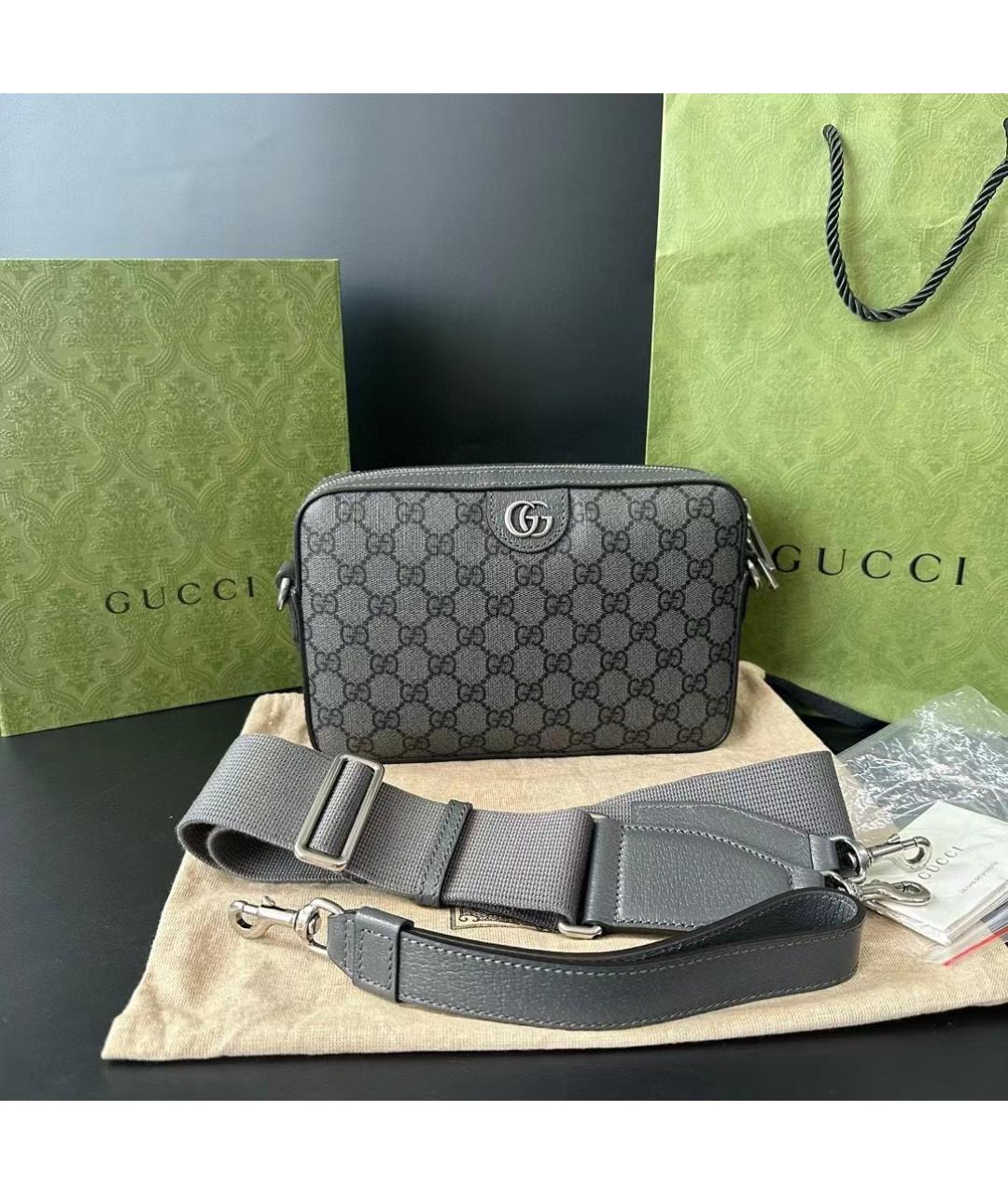 GUCCI Серая сумка через плечо, фото 9