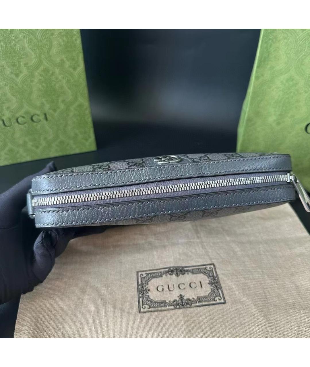 GUCCI Серая сумка через плечо, фото 5