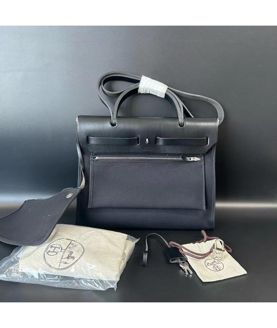 HERMES Черная сумка с короткими ручками, фото 2