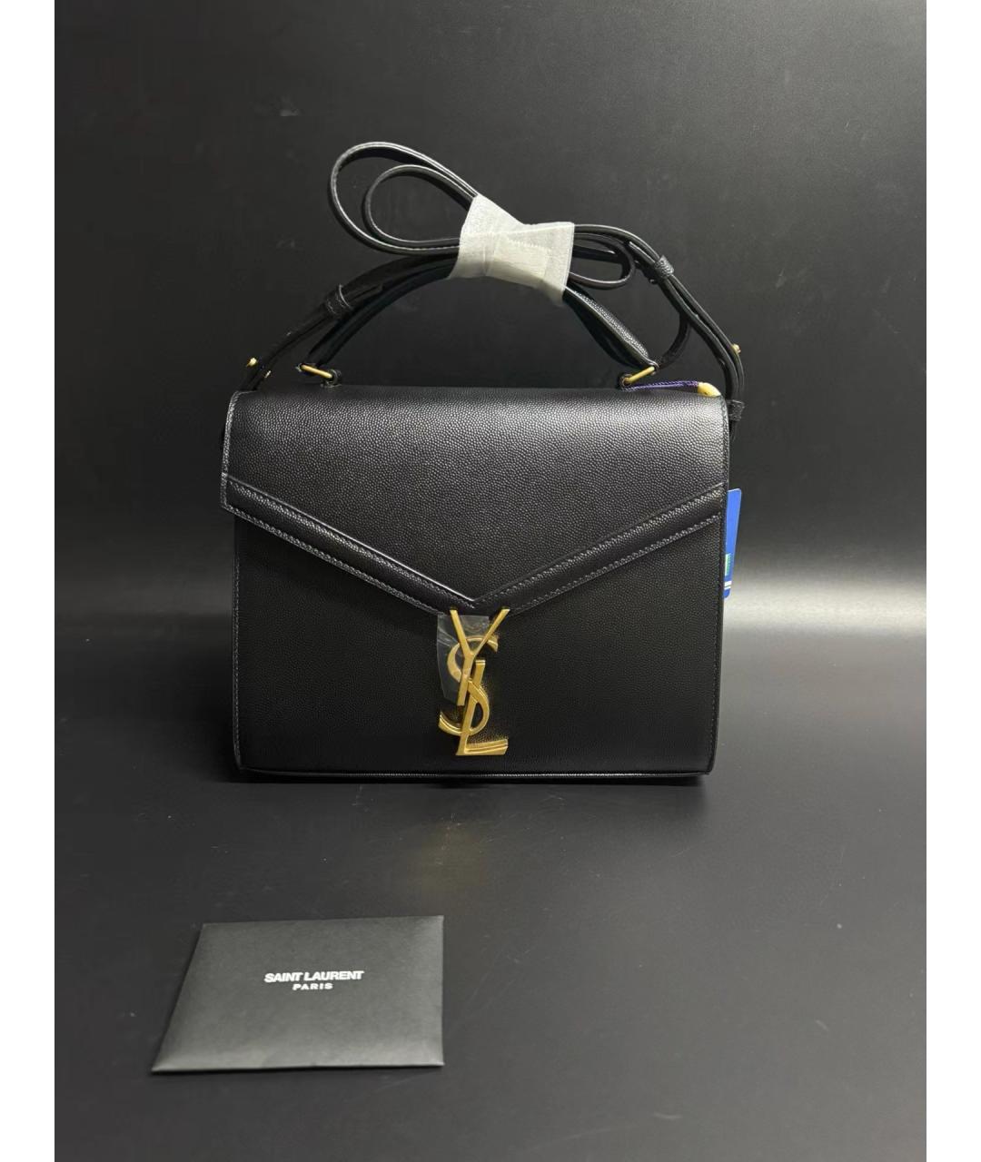 SAINT LAURENT Черная кожаная сумка через плечо, фото 10