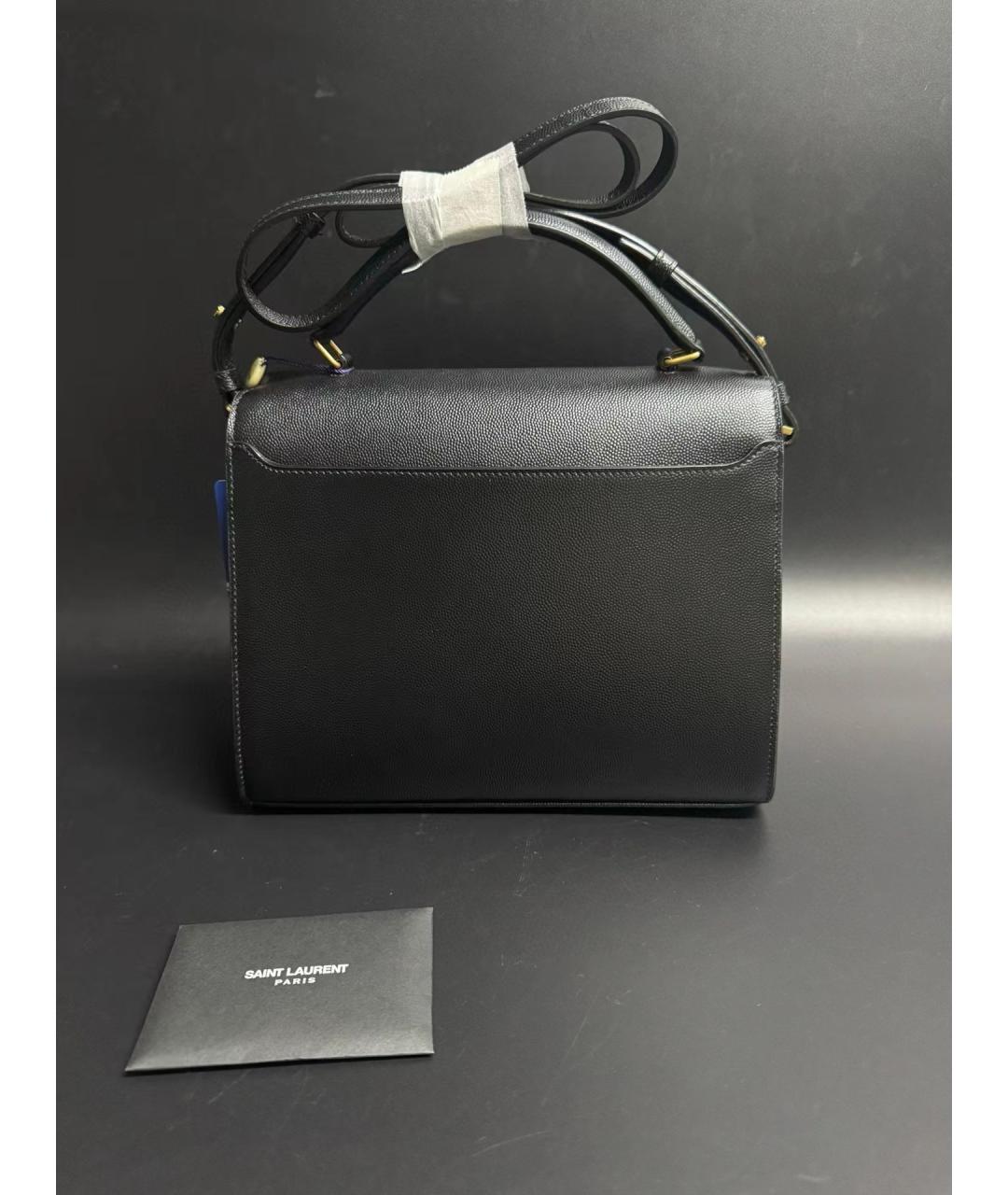 SAINT LAURENT Черная кожаная сумка через плечо, фото 2