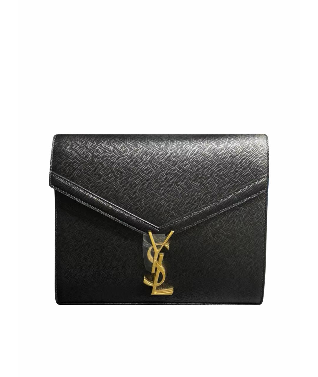 SAINT LAURENT Черная кожаная сумка через плечо, фото 1